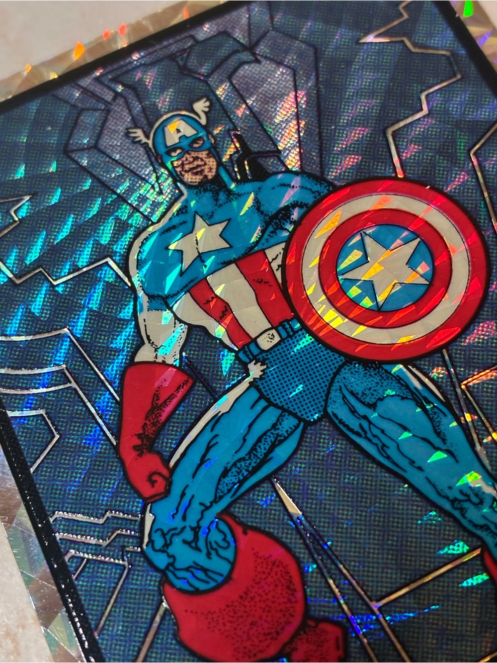 Vintage Captain America Prism Vending Machine Sticker